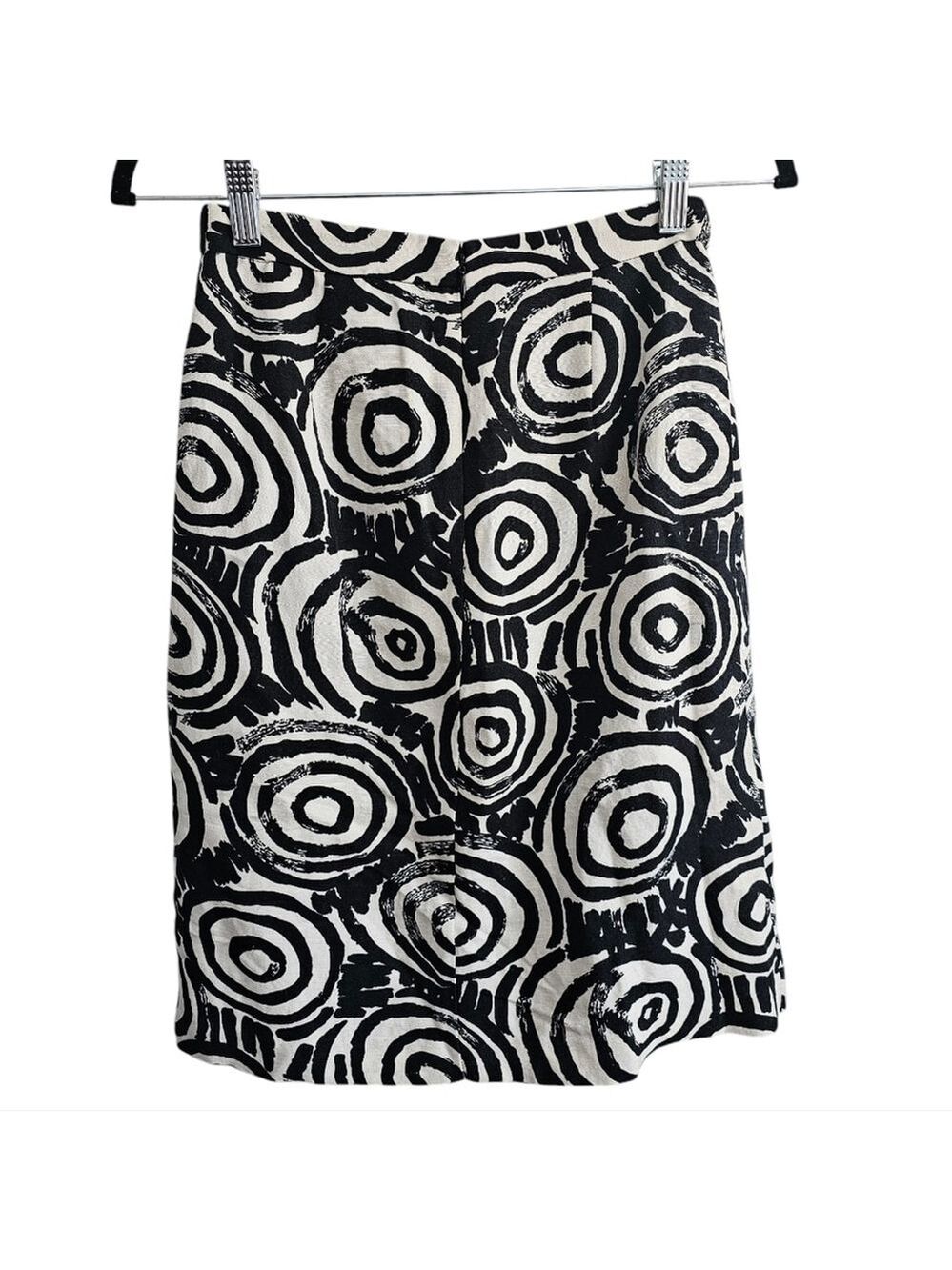 Clements Ribeiro Floral High Waisted Pencil Skirt, Lined, Linen Blend Size 4